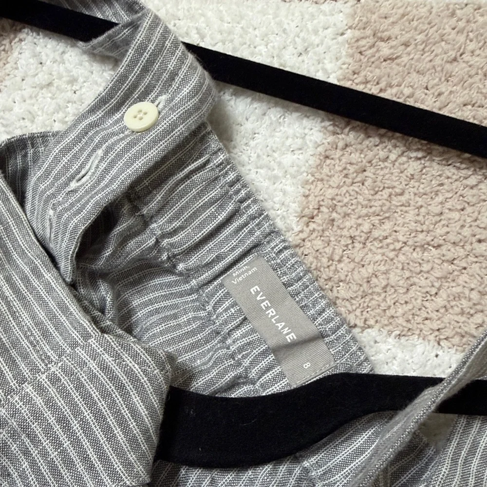 Everlane linen striped jumpsuit